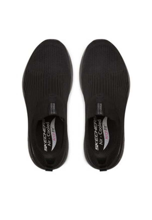 skechers - Skechers Sneakersy Go Walk Arch Fit Iconic 124409/BBK Czarny. Kolor: czarny. Materiał: materiał