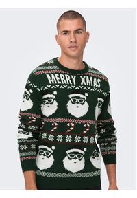 Only & Sons Sweter Xmas Santa 22023994 Zielony Regular Fit. Kolor: zielony. Materiał: syntetyk #5