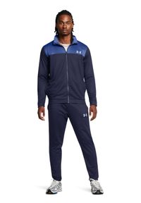 Komplet dresowy męski Under Armour UA Emea Tracksuit Novelty - granatowy. Kolor: niebieski. Materiał: dresówka. Wzór: gładki