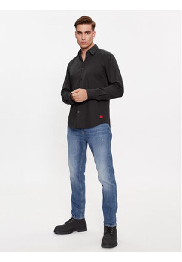 Hugo Koszula Ermo 50500216 Czarny Slim Fit. Kolor: czarny. Materiał: bawełna