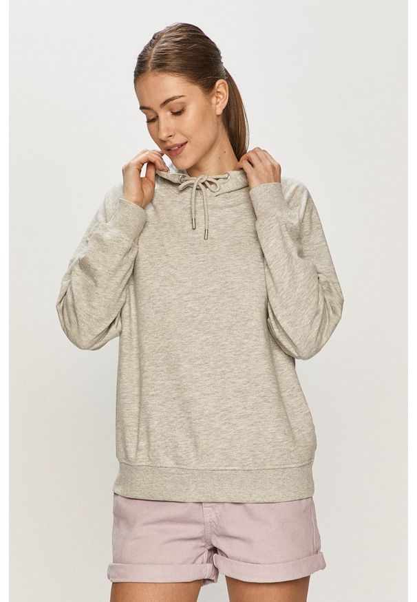 only - Only - Bluza. Typ kołnierza: kaptur. Kolor: szary. Długość rękawa: raglanowy rękaw