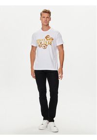 Versace Jeans Couture T-Shirt 76GAHG00 Biały Regular Fit. Kolor: biały. Materiał: bawełna #4