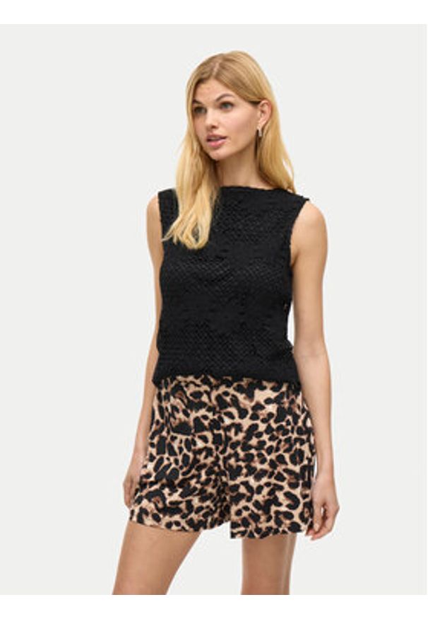 Vila Szorty materiałowe Leoa 14109339 Brązowy Regular Fit. Kolor: brązowy. Materiał: syntetyk