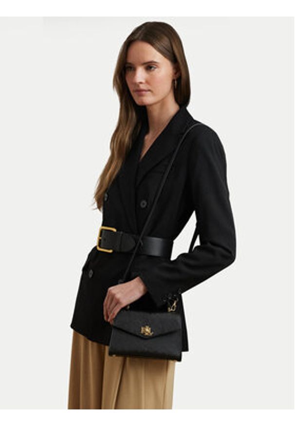 Lauren Ralph Lauren - LAUREN RALPH LAUREN Torebka 431966765008 Czarny. Kolor: czarny. Materiał: skórzane