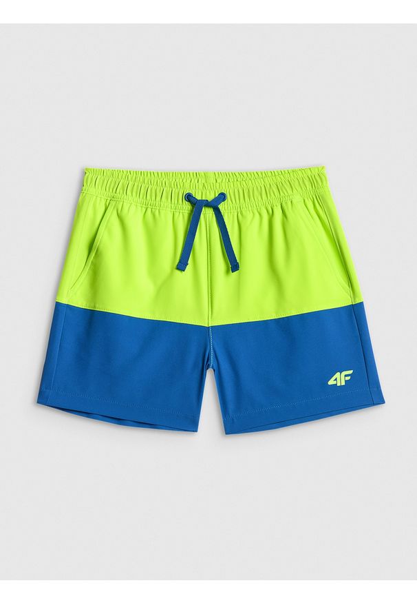 4f - 4F Spodenki plażowe boardshorty chłopięce - zielone 134/140 (8-10 lat). Kolor: zielony. Materiał: włókno