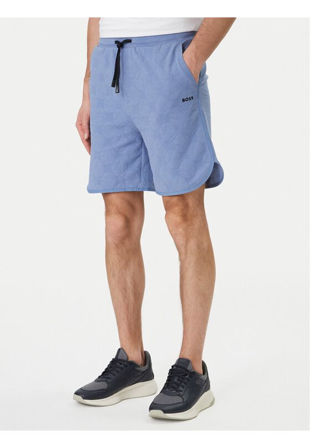BOSS Szorty sportowe Member 50558883 Błękitny Relaxed Fit. Kolor: niebieski. Materiał: bawełna. Styl: sportowy