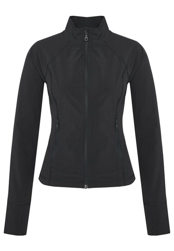 GIRLFRIEND COLLECTIVE - Girlfriend Collective Kurtka do biegania Estrella 2030 Czarny Slim Fit. Kolor: czarny. Materiał: syntetyk