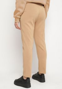 Born2be - Beżowe Spodnie Dresowe z Ozdobą z Boku Rialane. Okazja: na co dzień. Kolekcja: plus size. Kolor: beżowy. Materiał: dresówka. Wzór: aplikacja. Styl: casual, elegancki #4