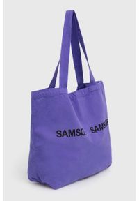 Samsoe & Samsoe - Samsoe Samsoe torebka kolor fioletowy. Kolor: fioletowy. Wzór: nadruk. Materiał: z nadrukiem. Rodzaj torebki: na ramię #5