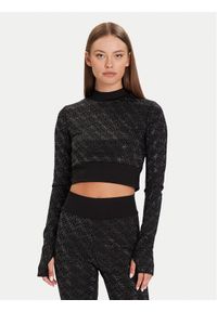 Guess Bluzka W5BP48 K7182 Czarny Slim Fit. Kolor: czarny. Materiał: syntetyk