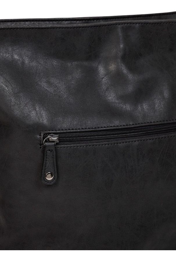bonprix - Torebka z wymiennym paskiem. Kolor: czarny. Materiał: skórzane. Styl: casual. Rodzaj torebki: na ramię