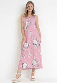 Born2be - Różowa Sukienka Maxi na Ramiączkach Philandia. Kolor: różowy. Długość rękawa: na ramiączkach. Długość: maxi #2