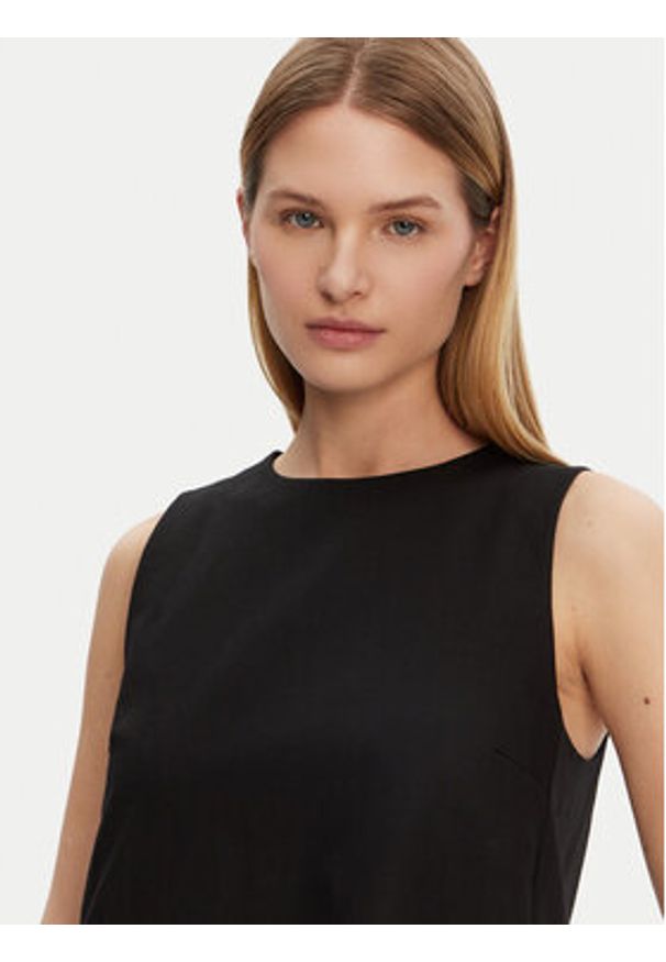 Weekend Max Mara Sukienka codzienna Racer 2515221102 Czarny Regular Fit. Okazja: na co dzień. Kolor: czarny. Materiał: bawełna. Typ sukienki: proste. Styl: casual