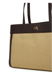 Calvin Klein Torebka Ck Canvas Medium Tote LV04F3503G Beżowy. Kolor: beżowy #3