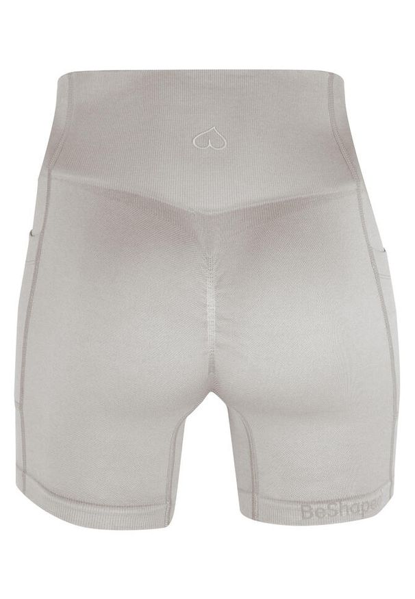BESHAPED - Szorty fitness damskie Beshaped Lift Me Up z kieszeniami. Kolor: szary. Materiał: nylon. Sport: fitness