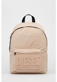 Diesel Plecak damski duży gładki. Kolor: beżowy. Wzór: gładki #1