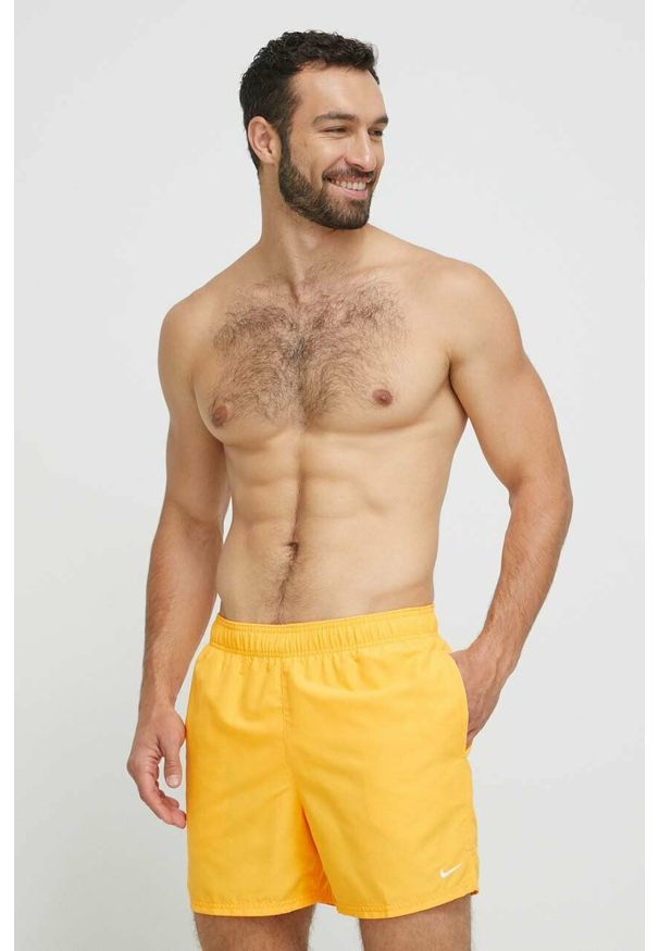 Nike szorty kąpielowe kolor żółty. Kolor: pomarańczowy. Materiał: poliester
