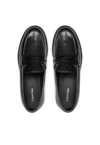 Calvin Klein Lordsy Loafer W/M Bar Saff Lth HW0HW02076 Czarny. Kolor: czarny. Materiał: skóra