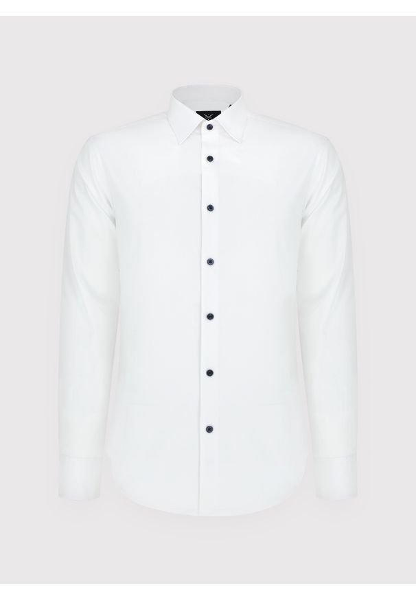 Pako Lorente - PAKO LORENTE – Gładka bawełniana koszula męska długi rękaw. Okazja: na spotkanie biznesowe. Materiał: bawełna. Długość rękawa: długi rękaw. Długość: długie. Wzór: gładki. Styl: biznesowy