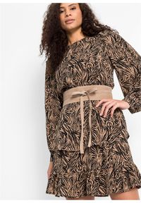 bonprix - Skórzany pas kimonowy. Kolor: beżowy. Materiał: skóra #1
