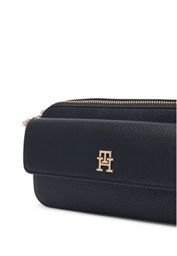 TOMMY HILFIGER - Tommy Hilfiger Torebka Th Icon Camera Bag AW0AW18721 Czarny. Kolor: czarny. Materiał: skórzane