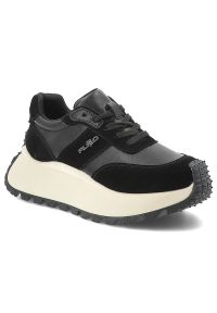 Czarne Modne Sneakersy Filippo Stylowe Obuwie Na Platformie. Kolor: czarny. Obcas: na platformie. Styl: elegancki