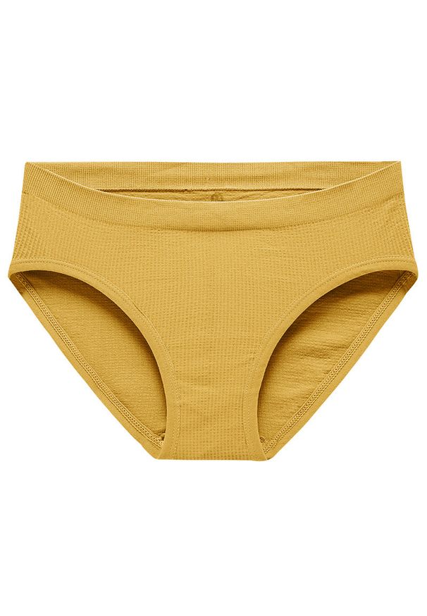 Intica - Figi prążkowane z elastyczną talią Reglindis. Kolor: żółty. Materiał: prążkowany. Wzór: prążki