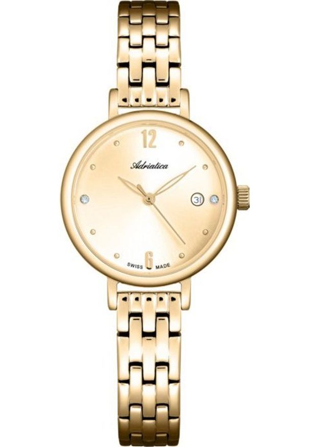 Zegarek damski Adriatica A3830.1171Q CYRKONIE złoty. Kolor: złoty