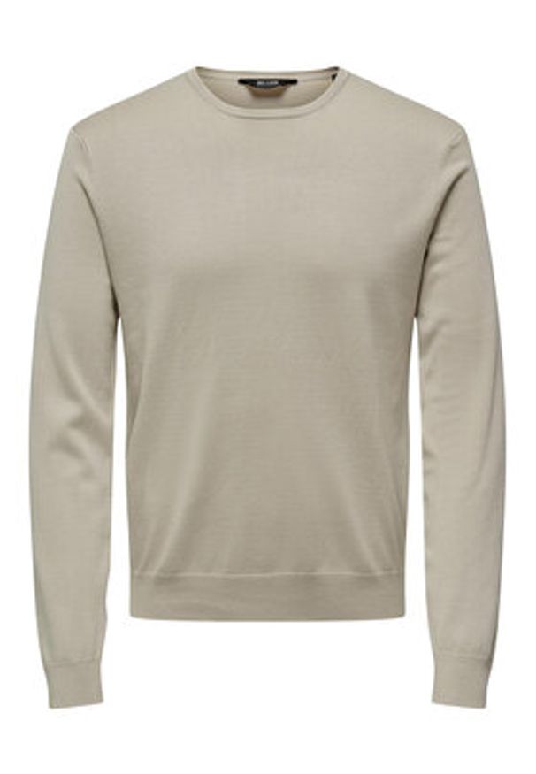 Only & Sons Sweter 22020088 Beżowy Regular Fit. Kolor: beżowy. Materiał: wiskoza