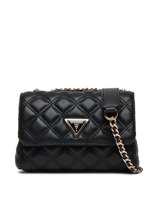 Guess Torebka Giully II Mini HWQG96 73740 Czarny. Kolor: czarny. Materiał: skórzane