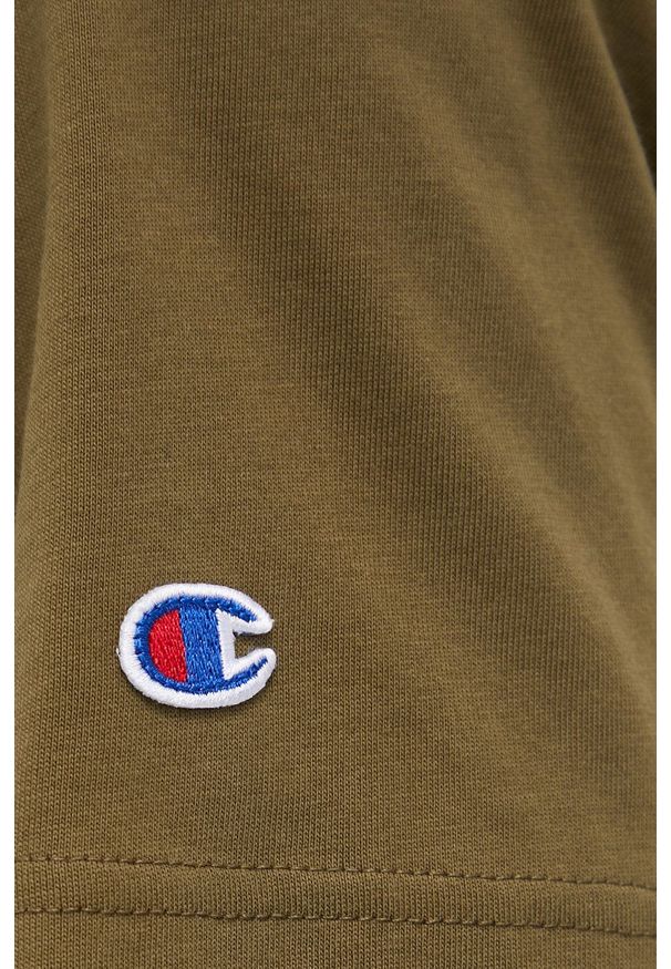Champion - T-shirt bawełniany. Okazja: na co dzień. Kolor: zielony. Materiał: bawełna. Wzór: gładki. Styl: casual