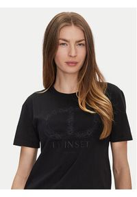 TwinSet - TWINSET T-Shirt 251TP2072 Czarny Regular Fit. Kolor: czarny. Materiał: bawełna #5