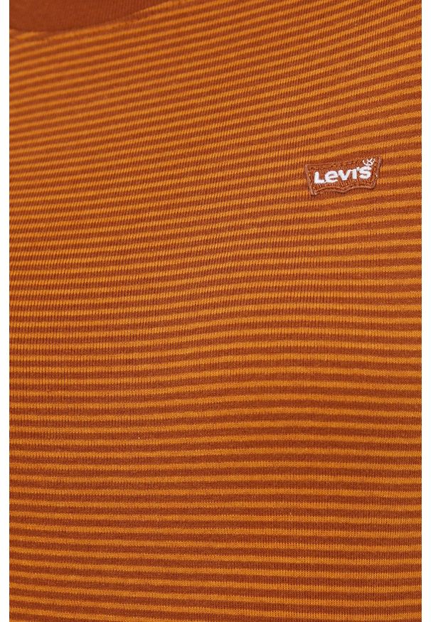 Levi's® - Levi's Longsleeve bawełniany kolor pomarańczowy. Okazja: na spotkanie biznesowe. Kolor: pomarańczowy. Materiał: bawełna. Długość rękawa: długi rękaw. Wzór: aplikacja. Styl: biznesowy