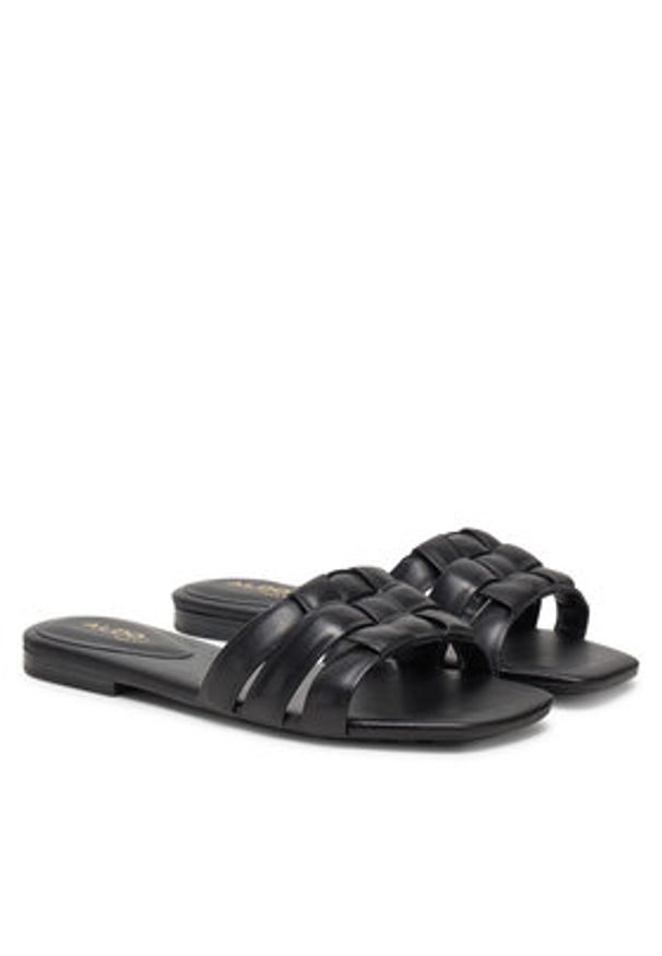 Aldo Klapki Gotosandal 13966678 Czarny. Kolor: czarny. Materiał: skóra