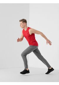 4f - Spodnie treningowe szybkoschnące męskie. Kolor: szary. Materiał: materiał, dzianina, elastan. Sport: fitness
