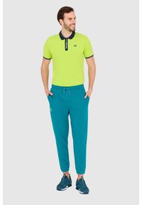La Martina - LA MARTINA Turkusowe męskie spodnie dresowe. Kolor: zielony. Materiał: bawełna #5