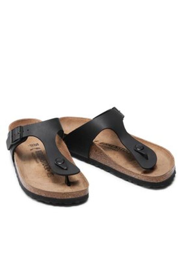 Birkenstock Japonki Gizeh 0043693 Czarny. Kolor: czarny. Materiał: skóra