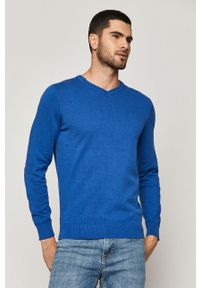 medicine - Medicine - Sweter Basic. Okazja: na co dzień. Kolor: niebieski. Materiał: bawełna, dzianina. Długość rękawa: długi rękaw. Długość: długie. Wzór: gładki. Styl: casual #1