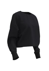 DOMYOS - Bluza damska Domyos Gym & Pilates crop. Kolor: czarny. Materiał: dzianina, włókno, bawełna, materiał. Długość: krótkie. Sport: joga i pilates