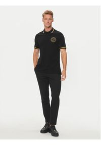 Versace Jeans Couture Polo 76GAGT02 Czarny Regular Fit. Typ kołnierza: polo. Kolor: czarny. Materiał: bawełna