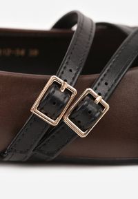 Renee - Brązowe Balerinki Vices Mary Jane z Wkładką ze Skóry Naturalnej Rilomia. Okazja: na co dzień. Zapięcie: pasek. Kolor: brązowy. Materiał: skóra. Styl: casual, elegancki #7