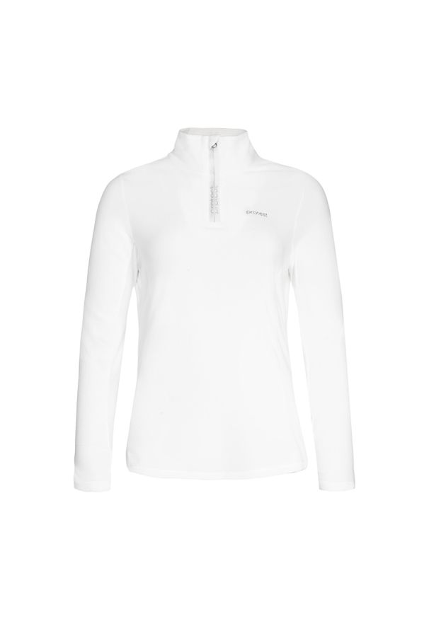 Damski polar z zamkiem błyskawicznym 1/4 Protest Mutez. Kolor: biały. Materiał: polar. Sezon: zima. Sport: narciarstwo