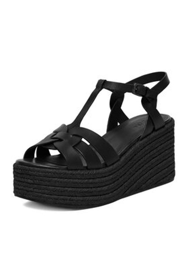 Badura Espadryle EO-AMARI-LT0228-26-805 Czarny. Kolor: czarny. Materiał: skóra