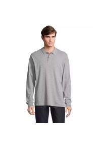 SOL'S - Koszulka polo z długim rękawem Sol's Planet. Typ kołnierza: polo. Kolor: szary. Długość rękawa: długi rękaw. Długość: długie #1