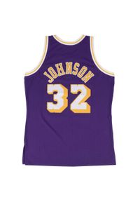 Mitchell & Ness - Koszulka Nba Los Angeles Lakers Magic Johnson. Kolor: fioletowy, wielokolorowy, żółty. Materiał: tkanina. Sport: koszykówka