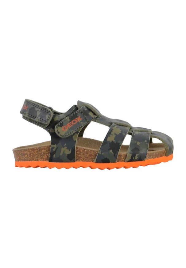 Geox - Sandały GEOX B SANDAL CHALKI BOY Zielony. Kolor: zielony. Materiał: syntetyk, tkanina. Sezon: lato