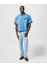 Wrangler - MESKA KOSZULA JEANSOWA WRANGLER SS CJ OVERSHIRT MID WASH 112362747. Materiał: jeans #5