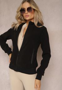 Renee - Czarna Polarowa Bluza Zasuwana z Kołnierzem Incala. Kolor: czarny. Materiał: polar. Styl: sportowy #4