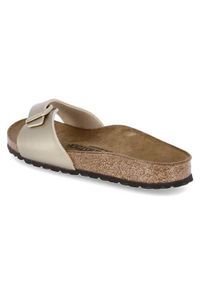 Klapki damskie Birkenstock Madrid. Kolor: żółty. Materiał: materiał, skóra, syntetyk