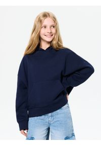 Sinsay - Bluza hoodie basic - granatowy. Kolor: niebieski #1
